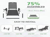 Outdoor Lounge Chairs Set of 2, HDPE Pool Chaise Lounge Chairs for Poolside, Pool Loungers for W1859P478586