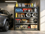 5-Tier Metal Industrial Storage Rack, Adjustable Shelving Storage Unit, Black Metal Shelving Rack 01254746
