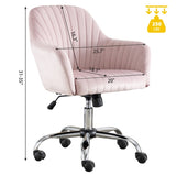 Accent chair Modern home office leisure chair with adjustable velvet height and adjustable casters W1521108571