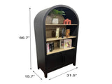 66.70 inch Tall Bookcase with Storage, Mid-Century Modern 3-Tier Cabinet with Door, 06073613