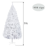 ZUN 7FT Iron Leg White Christmas Tree with 950 Branches 89110118