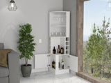 White 8-Bottle 2-Shelf Bar Cabinet B062P202121