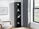 8-Tier Media Tower Rack, CD DVD Slim Storage Cabinet with Adjustable Shelves, Tall Narrow Bookcase W487P318935