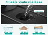 Rolling Fillable Patio Umbrella Base with Foldable Pull Rod & Hidden Wheels, Heavy Duty Water Sand 74842921