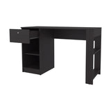 ZUN Sun City Computer Desk with a Drawer and Open Storage, Wengue B128P263730