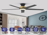 52 inch Ceiling Fans with Lights, Large Air Volume Ceiling Fans with Reversible Quiet DC Motor and 37560920