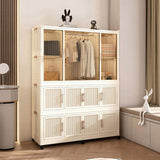 Portable Wardrobe Closet Storage Organizer for Clothes,Clothes Dresser,12 Magnetic Doors-12 Cubes & 58570545