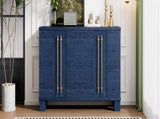 TREXM Sideboard Buffet Cabinet with Storage, Wood Sideboard with Adjustable Shelves and Gold Handles N715P392244M