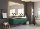 84 x 48 Inch LED Bathroom Mirror with Front and Backlight, Wall Mounted Vanity Mirror with Aluminum W2287P282006