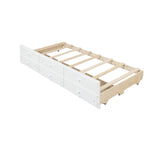 ZUN Full Bed with Bookcase,Twin Trundle,Drawers,White 25636247