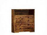 Rustic Brown Narrow Shoe Storage Cabinet 2 Flip Drawers Design, Space-Saving Shoe Rack 19326860