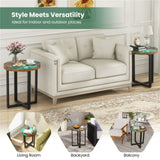 20-inch round end table with epoxy top for indoor and outdoor use 34391058