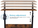 Rolling Desk Adjustable Height Mobile Side Table with Wheels Retro P2 Chipboard Steel 31.5x15.7in 96096727