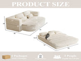 75''2-in-1 Foldable Sofa,Convertible Sleeper Foam Sofa Bed with Multi Functional Blanket, Corduroy W834P317044