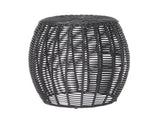 Patio Side Table, Wicker Small Round Metal End Table, Rattan 01036931