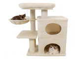 Beige 33.5" Multi-Level Cat Tree with 2-Tier Condo, Sisal Scratching Posts & Anti-Toppling Device 31785454