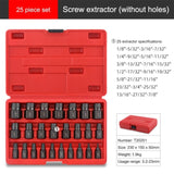 25 Piece Steel Durable Screw Extractor Kit, Easy To Remove Damaged Bolts and Screws - Extractor 83609363