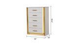 Obsession Contemporary Style 5-Drawer Chest Made with Wood & Gold Finish B009P152666