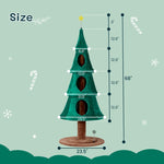 ZUN 65in Large Tall Christmas Tree Cat Tower with 3 Cat Houses, Soft Fleece Cat Tree with Teaser Toy & 27065148