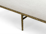 Contemporary Style 1pc Bench Matte Gold Hammered Look Forged Steel Fabric Cushion Seat Bedroom B2741P611084