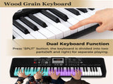 Black 61-Key Digital Piano Keyboard with Light-Up Teaching Mode, 200 Rhythms & Dual Keyboard 72117689