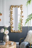 61" x 31" Full Length Mirror with Golden Leaf Accents, Floor Miiror for Living Room Bedroom W2078135189