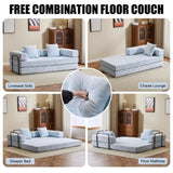 Floor,Compression Sofa,Convertible Floor Sofa Bed-with Pillow Back Support Armrest,Comfy Futon 48802852