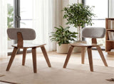 Set of 2 Dining Chair Set , Teddy Velvet Upholstery & Plush Padded Design 31439802