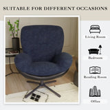 360&deg Swivel Office Chair, Modern Chenille Chair with Faux Leather and Black Metal Base Frame, No N817P205024B
