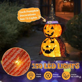 2Packs 3FT Halloween Collapsible Lighted Pumpkin Decoration, 176 LED Pop-Up Pumpkin Lamp with Cape, 89496807