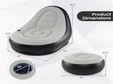 Inflatable Sofa with Ottoman Set, 104.1412790.17cm Flocked PVC Blow-Up Couch 220LBS Capacity with 23964740