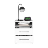 Greter 24" Two-Drawer Night Stand With open shelf White B200P240255