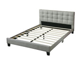 Contemporary 1pc Queen Size Bed Grey Polyfiber Tufted Headboard Platform Bedframe Bedroom Furniture B011P243663
