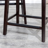 24" Counter Stool, Espresso Finish, Black Leather Seat B04660611