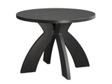 Round Side, 23.6 Inch Circular End with Curved Cross Legs, Melamine Laminated MDF Accent 72250906