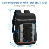 Cooler Backpack 36 Can Leakproof Insulated Cooler Backpack with 25L/6.6Gal for Picnic Camping Beach 99267236