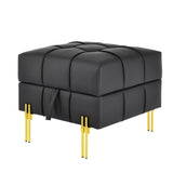 22 inches Anti-scratch Leather Storage Ottoman, Pet Friendly Entryway Bench with Golden Stainless W1191P196355