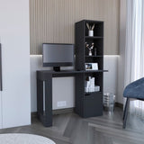 Writing Desk With Bookcase and Cabinet, Black B097120596