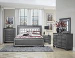 ZUN Modern Bedroom Gray Finish 1pc Chest of 5x Dovetail Drawers Beveled Mirror Trim Wooden Furniture B011P178527