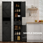 ZUN 69" H Tall Bathroom Storage Cabinet with 2 Barn Doors and 1 Drawer, Narrow Storage Unit, Adjustable W2386P207750