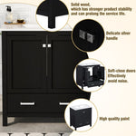 ZUN 30" Black Bathroom Vanity Single Sink, Combo Cabinet Undermount Sink, Bathroom Storage Cabinet WF324043AAB