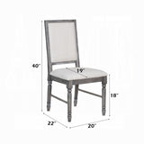 Classic Gray Finish Side Chairs Set of 2, Upholstered Seat and Back Wooden Dining Furniture B2741P331894