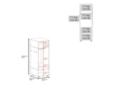 Armoire 62.9"H, with 1 Door, 3 Shelves, and Full-Length Mirror, White B097P250837