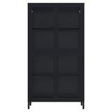 ZUN Four Glass Door Storage Cabinet with Adjustable Shelves and Feet Cold-Rolled Steel Sideboard W1673106108