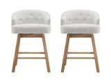 32.25" Swivel Counter Stools Set of 2, Upholstered Counter Height Bar Stools with Solid Rubber Wood N780P504556A