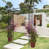 Metal Garden Arch L80.3'' x W20.47'' x H81.1'' Climbing Plants Support Rose Arch Outdoor Black W1586P148590