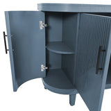 Modern Curved Sideboard 47.2-Inch Decorative Storage Cabinet Wooden Console Table Coffee Bar Cabinet W757P190337