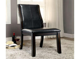 Set of 2 Espresso Leatherette Dining Chairs in Brown Cherry Finish B016P156358