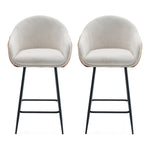 ZUN 26.5'' Modern - Style counter height bar stools, with comfortable upholstery,durable metal legs N780P225243B