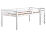 Elevated Cross Bracing Straight Ladder Twin Pine Wooden Bed White 69928690